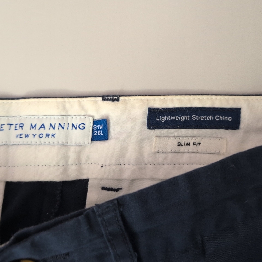 Peter Manning Slim Fit Men's Navy Pants 31x28 - Picture 3 of 8